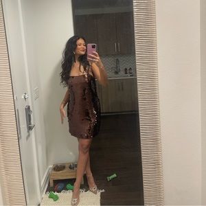 "A New Day" Brown Sequin dress